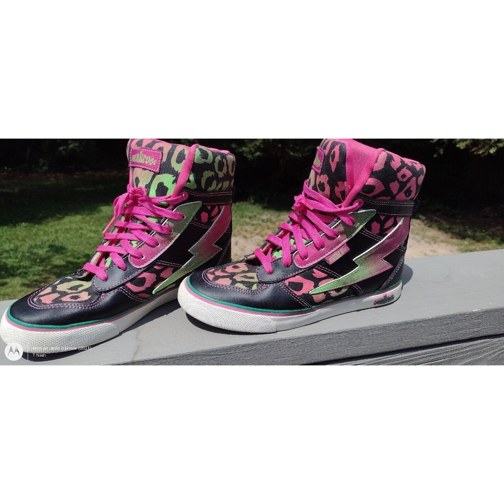 Punkrose High Tops Size 7 Pink Black And Green